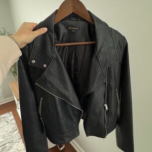 Shinestar Black Leather Biker Jacket